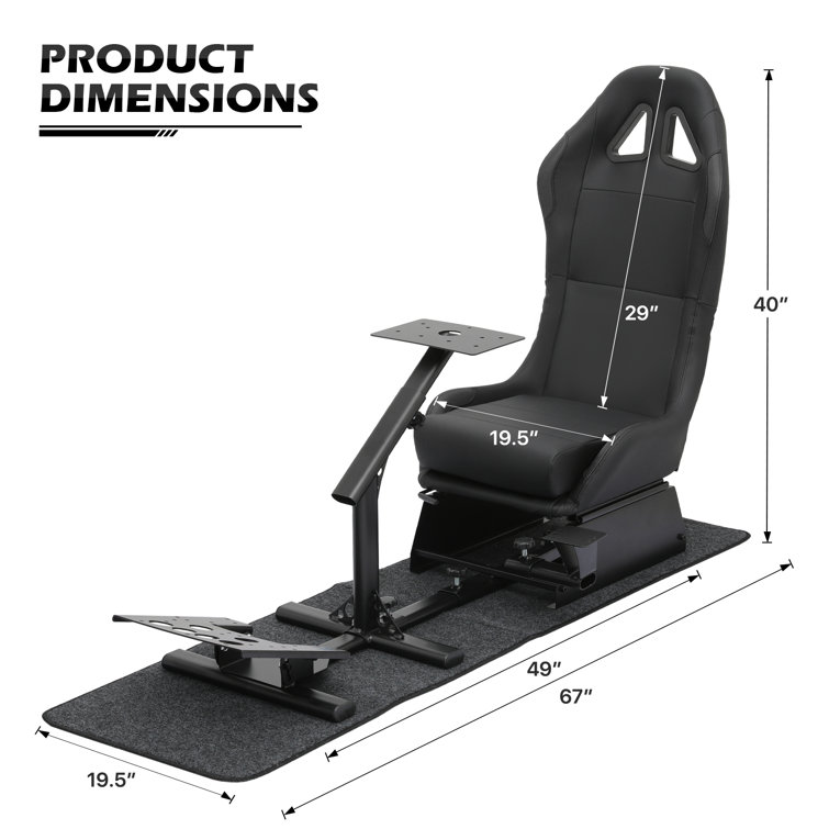 Inbox Zero Racing Simulator Cockpit with Gaming Seat Steering